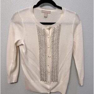 Ivory cardigan with beading